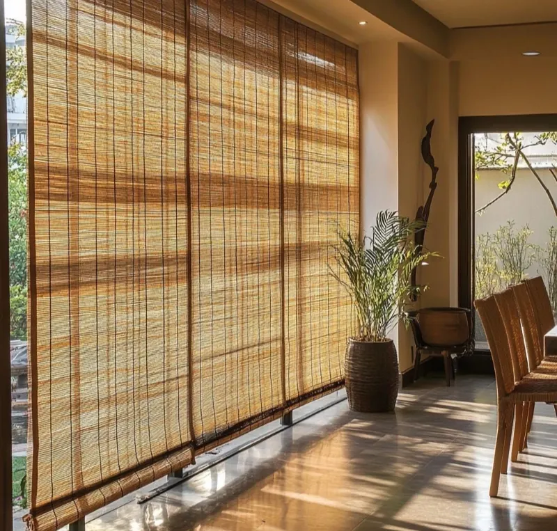 Bamboo blinds Dubai for garden area window