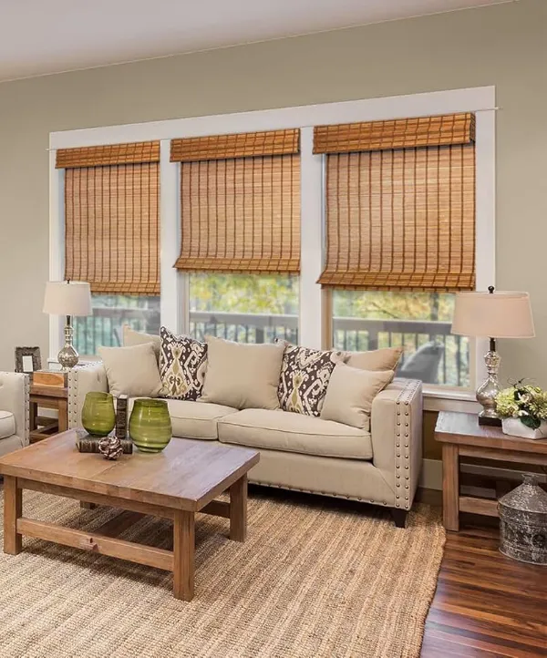 Bamboo blinds Dubai for villa living room