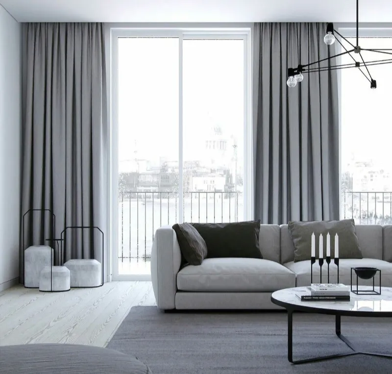 Custom-Width Curtains Livingroom Dubai