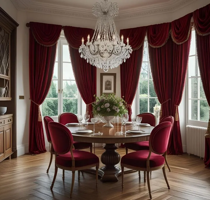 Dining Room velvet curtains Dubai