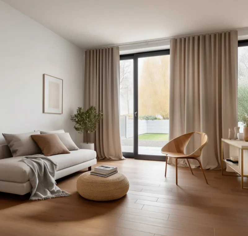 Living room curtain installation Dubai