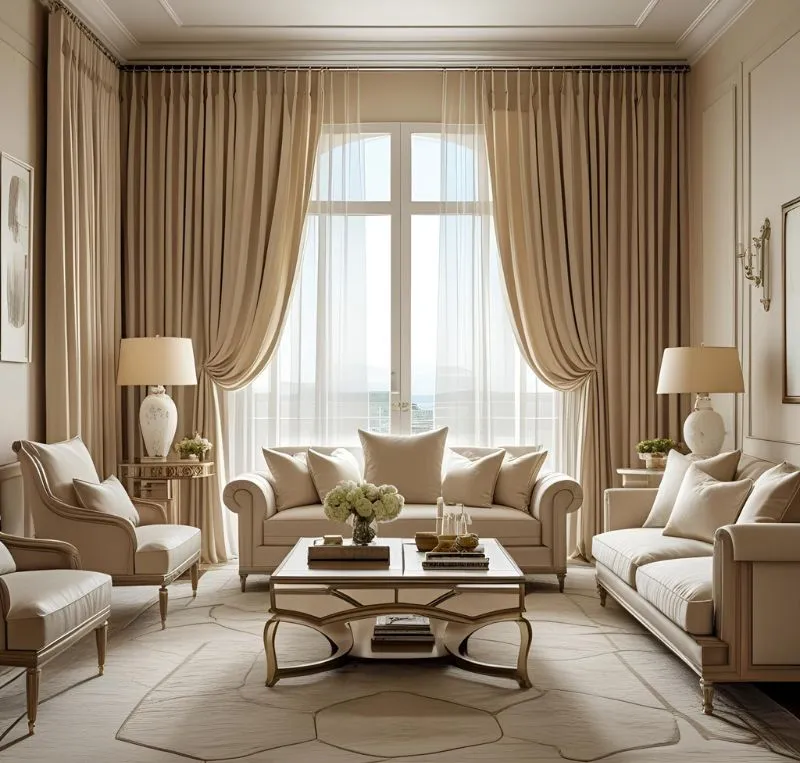 Natural linen curtains Dubai
