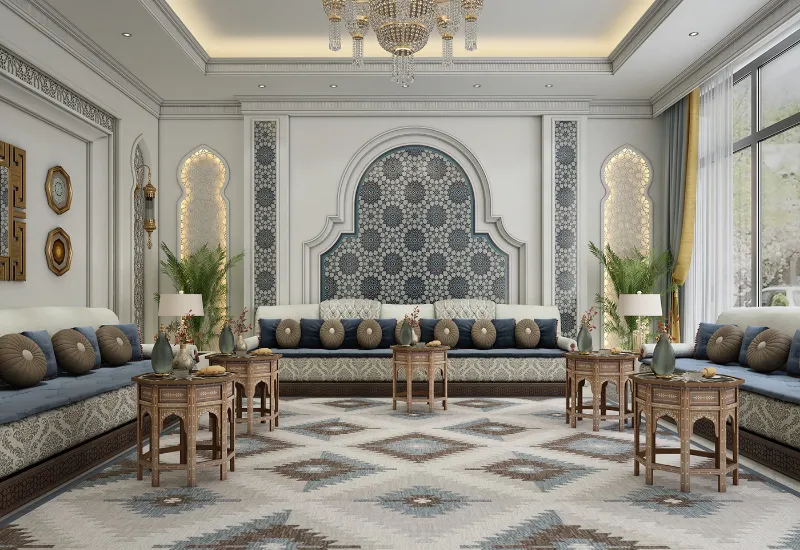 Arabic majlis Dubai with traditional Arabic design