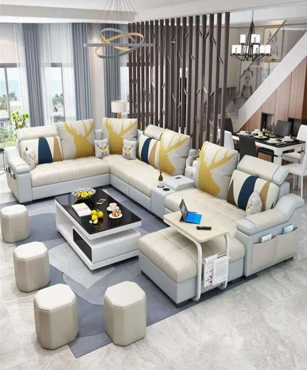 Silver Color 7-Seater Sofa
